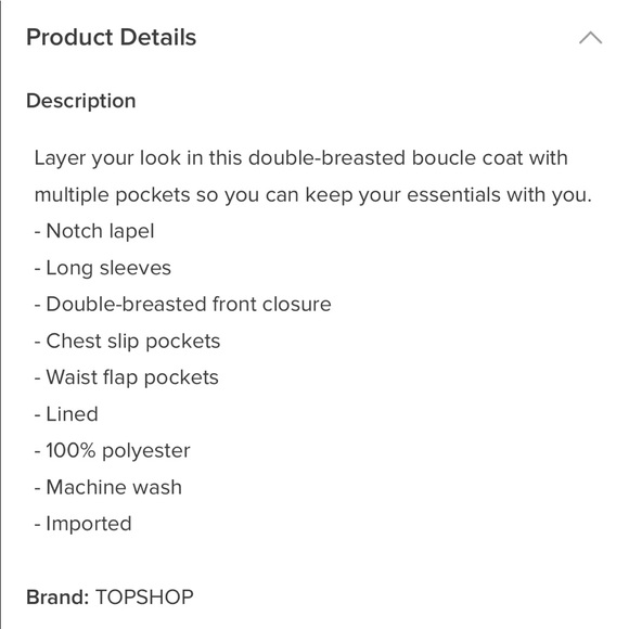 Topshop Double Breasted Boucle Coat - Picture 5 of 5